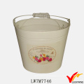 Jardim e Home Vintage Branco Pintura Handmade Zinco Pail Flower Pot